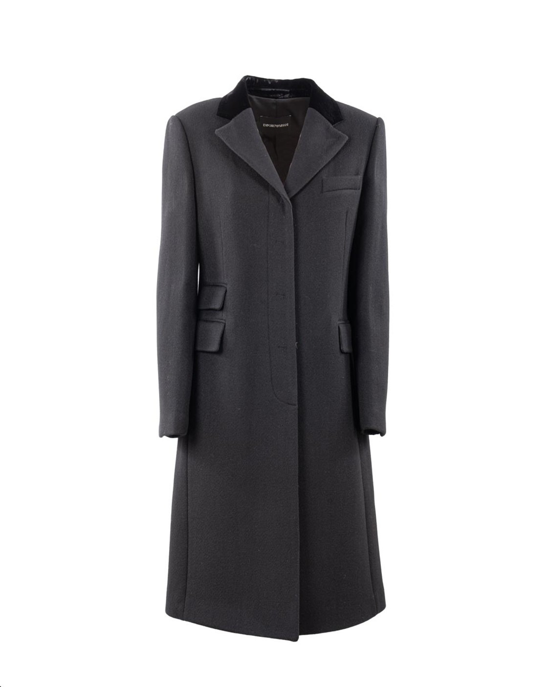 shop EMPORIO ARMANI  Cappotto: Emporio Armani cappotto con rever in lana.
Lana cavalery.
Scollo con rever.
Collo in velluto.
Abbottonatura frontale nascosta.
Maniche lunghe.
Polsini con bottone.
Tasca pochette.
Tasche con flap.
Spacco sul retro.
Capo foderato.
Composizione: 100% lana vergine; tessuto secondario: 65% viscosa, 35% cupro; fodera principale: 100% poliestere; fodera secondaria: 51% lana vergine, 41% poliestere.
Made in China.. EW001384 AF10228-UC001 number 9967546